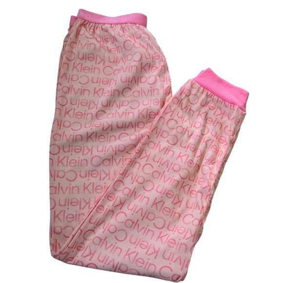 Calvin Klein Pajama Bottoms Women's XL 14-16 All Over Logo Pink Barbiecore NWOT - Picture 7 of 7